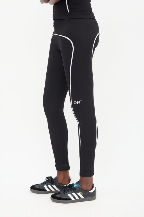 Off-White Black Knit Off Stamp Seamless Legging