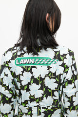 Off-White Black & Multicolour Floral Belted Lawn Jacket