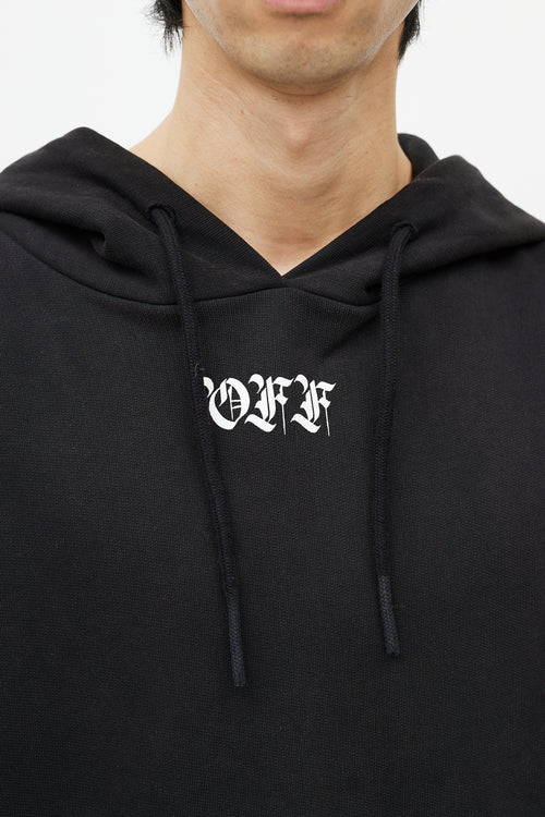 Off-White Black & Multicolour You Cut Me Off Distressed Hoodie