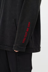 Off-White Black & Multicolour You Cut Me Off Distressed Hoodie