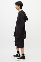 Off-White Black & Multicolour You Cut Me Off Distressed Hoodie
