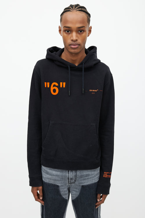 Off-White Black & Orange 6 Logo Hoodie
