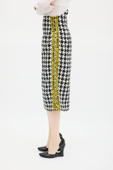 Off-White Black & White Houndstooth Logo Skirt