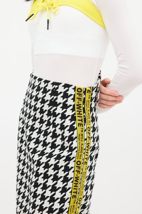 Off-White Black & White Houndstooth Logo Skirt