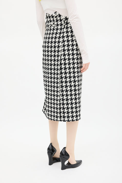 Off-White Black & White Houndstooth Logo Skirt