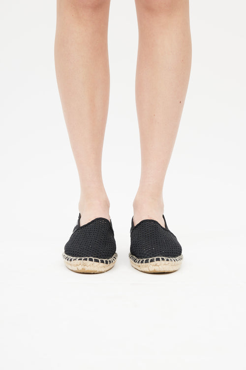 Off-White Black & White Knit Espadrille