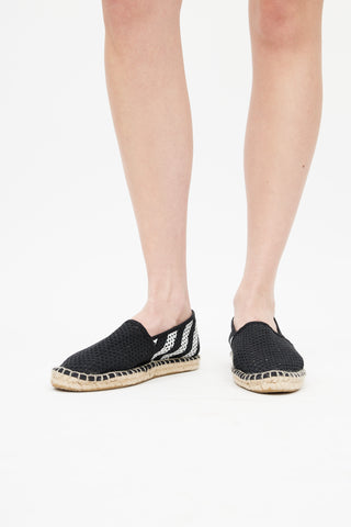 Off-White Black & White Knit Espadrille