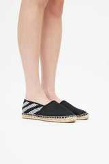 Off-White Black & White Knit Espadrille