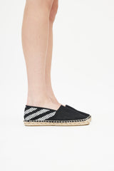 Off-White Black & White Knit Espadrille