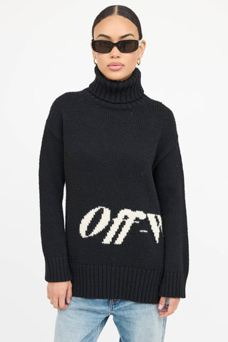 Off-White Wool Logo Turtleneck Sweater