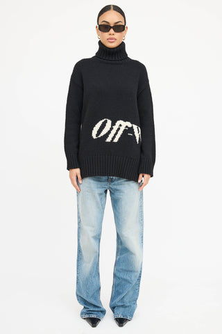 Off-White Wool Logo Turtleneck Sweater