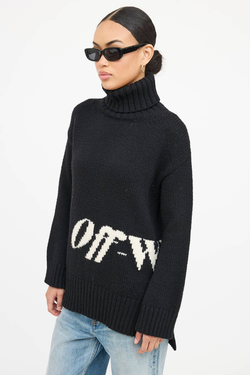 Off-White Wool Logo Turtleneck Sweater
