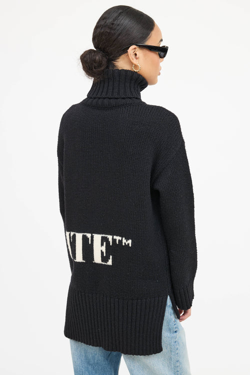 Off-White Wool Logo Turtleneck Sweater