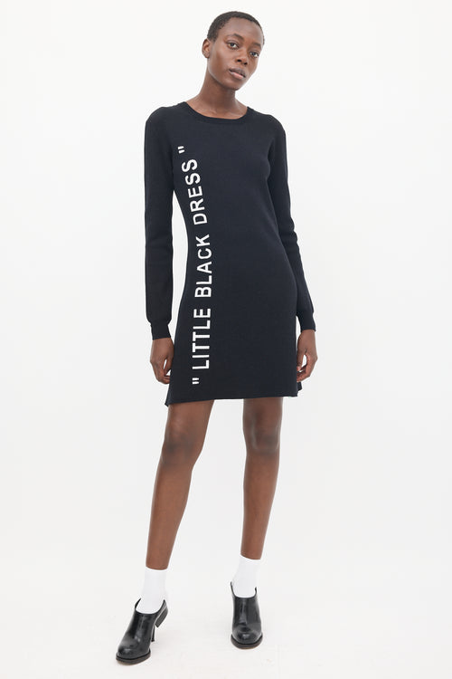 Off-White Black & White Logo Sweater Dress