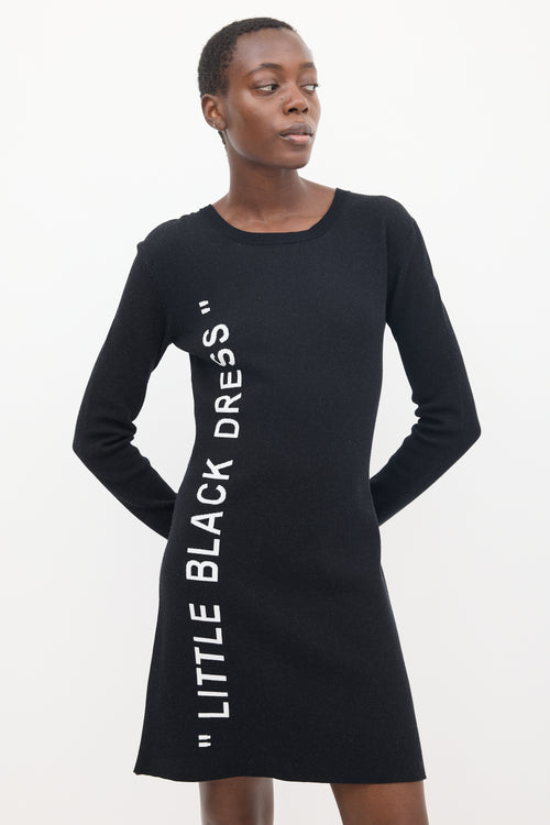 Off-White Black & White Logo Sweater Dress