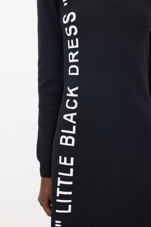 Off-White Black & White Logo Sweater Dress