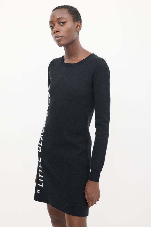 Off-White Black & White Logo Sweater Dress