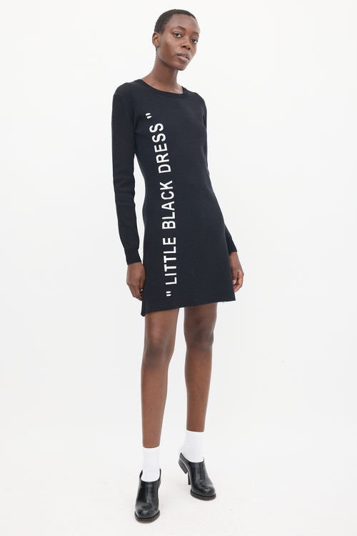 Off-White Black & White Logo Sweater Dress