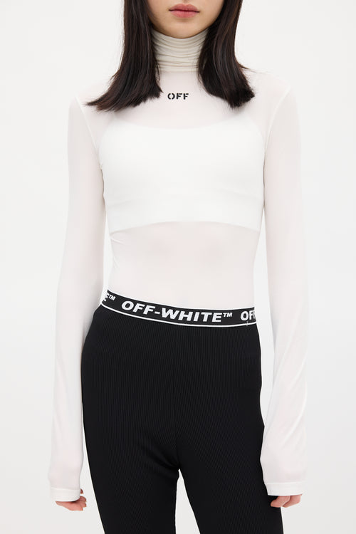 Off-White Black & White Ribbed Logo Legging