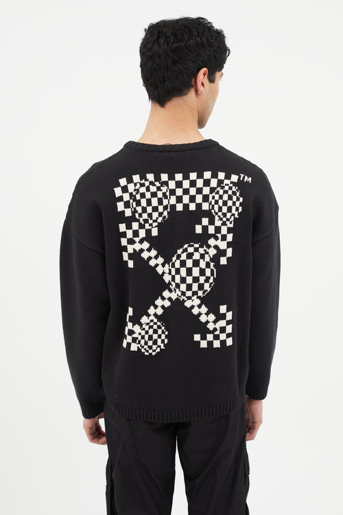 Black & White Bubble Arrow Knit Sweater