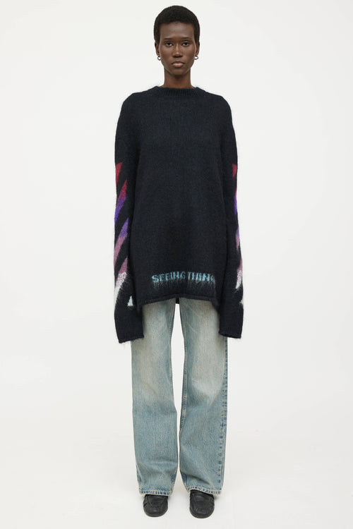 Off-White Wool Knit Logo Sweater