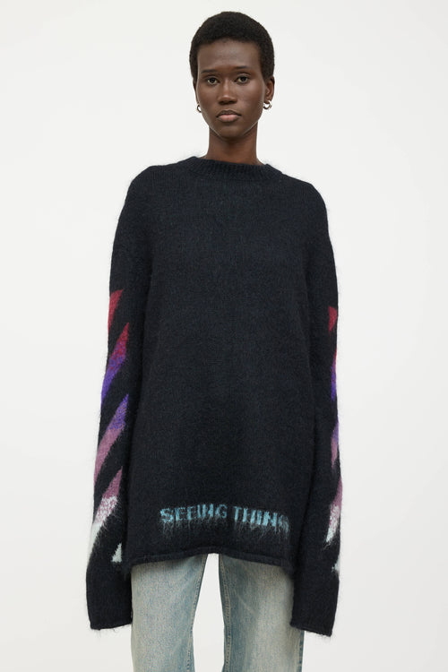 Off-White Wool Knit Logo Sweater