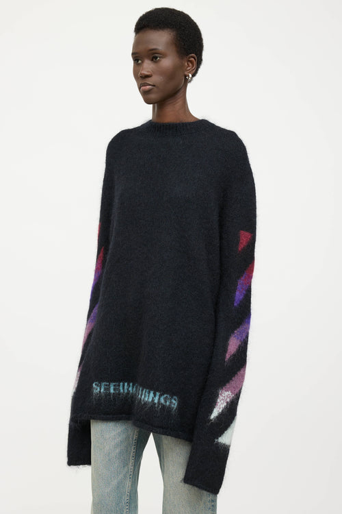 Off-White Wool Knit Logo Sweater
