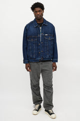Off-White Blue & Green Denim Logo Jacket