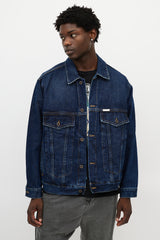 Off-White Blue & Green Denim Logo Jacket