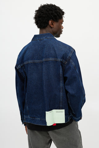 Off-White Blue & Green Denim Logo Jacket