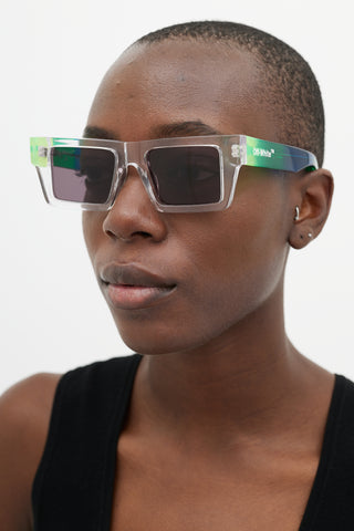 Off-White Clear & Multicolour OERI017 Rectangular Sunglasses