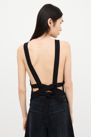 Off-White Crepe Open Back Top