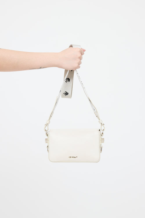 Off-White Leather Diagonal Binder Clip Bag