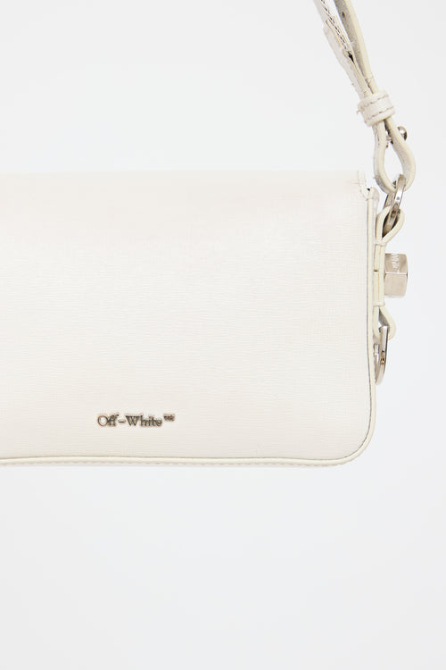 Off-White Leather Diagonal Binder Clip Bag