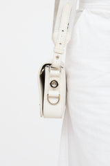 Off-White Leather Diagonal Binder Clip Bag