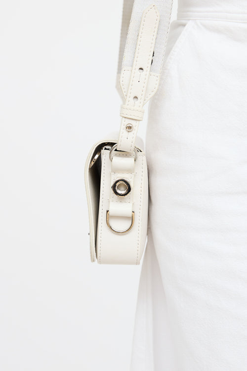 Off-White Leather Diagonal Binder Clip Bag
