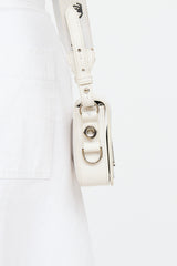 Off-White Leather Diagonal Binder Clip Bag