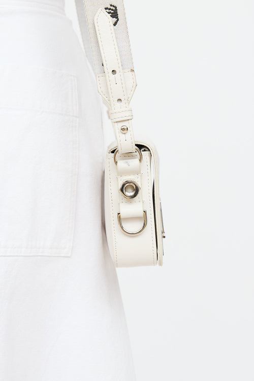 Off-White Leather Diagonal Binder Clip Bag