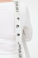 Off-White Leather Diagonal Binder Clip Bag
