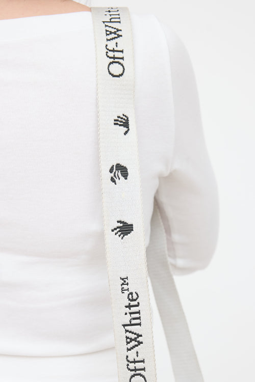 Off-White Leather Diagonal Binder Clip Bag