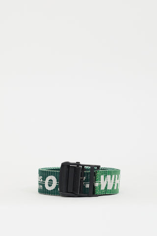 Off-White Green Gradient Industrial Logo Long Belt