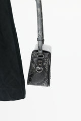 Off-White Green & Multicolour Print Binder Clip Bag