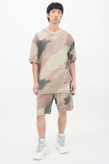 Off-White Khaki Green & Multicolour Camouflage Stencil Embroidered T-Shirt