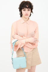 Off-White Leather Binder Clip Padded Shoulder Bag