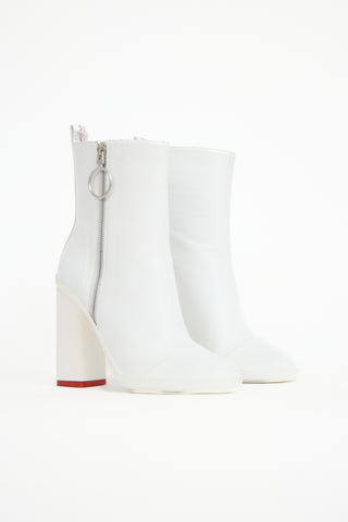 Off-White Leather Zip Boot