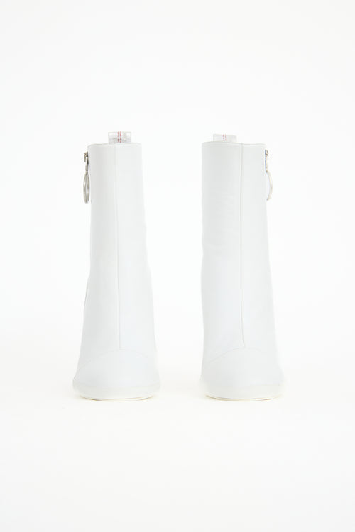 Off-White Leather Zip Boot