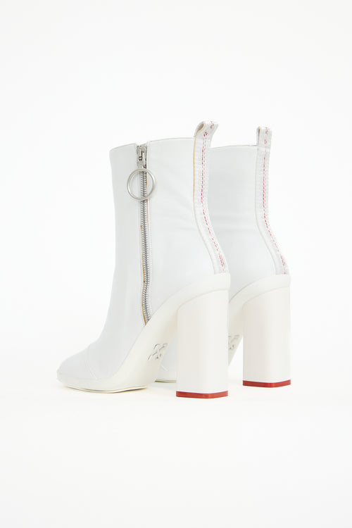 Off-White Leather Zip Boot