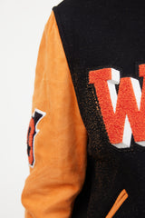 Off-White Orange & Black Patched Collegiate Jacket
