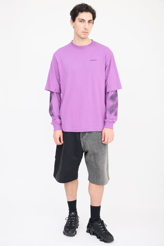 Off-White Purple & Black Layered T-Shirt