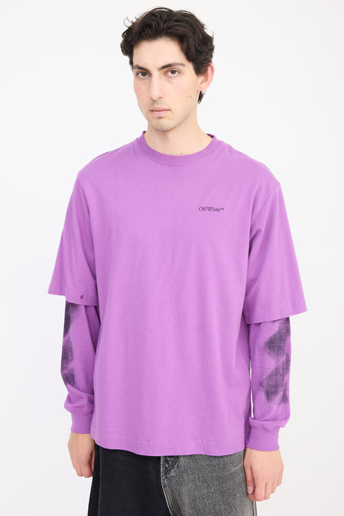 Off-White Purple & Black Layered T-Shirt